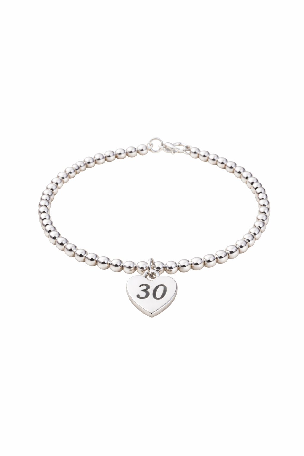 Meaningful 30th birthday bracelet, minimalist silver design