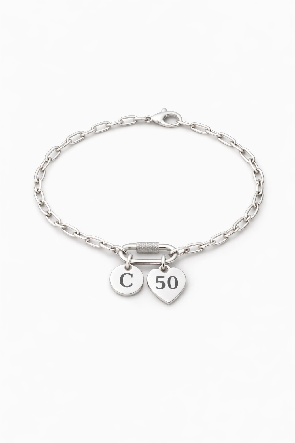 Close-up of elegant chain bracelet clasp, meaningful 50th birthday keepsake jewelry for her