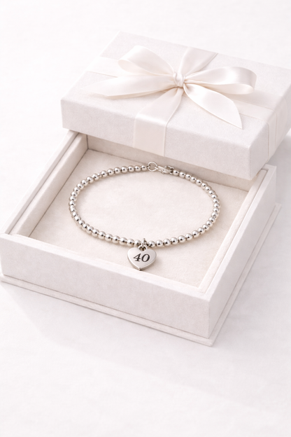 Luxury birthday keepsake bracelet presented in a gift box