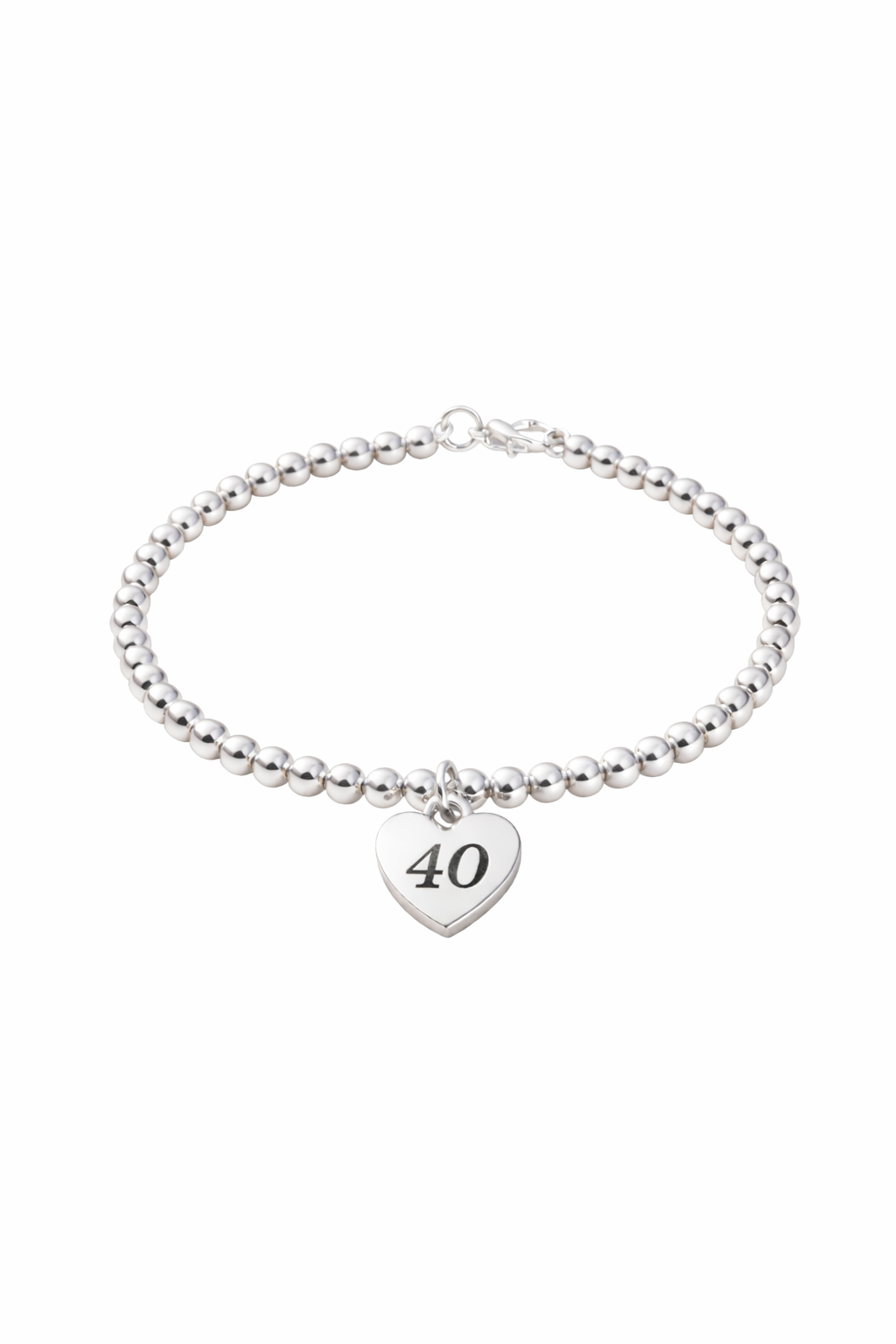 Meaningful 40th birthday bracelet, minimalist silver design
