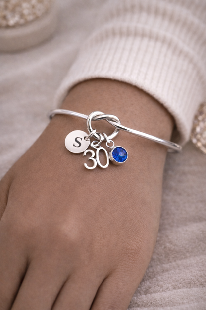 Personalised 30th Birthday Knot  Bracelet for Women