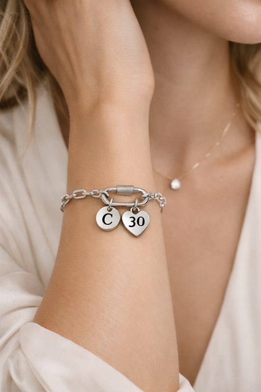 Personalised initial chain bracelet for 30th birthday