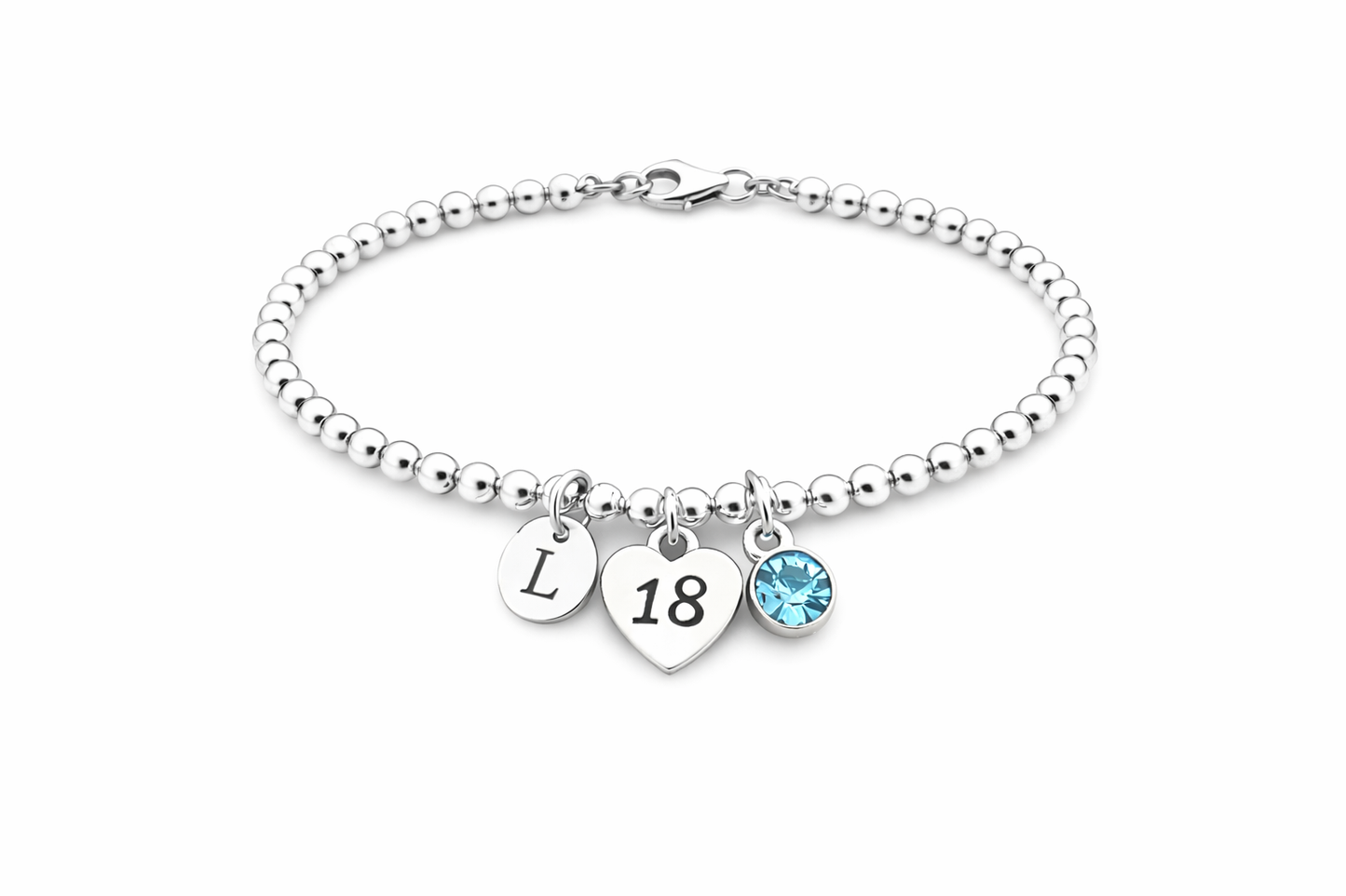 Silver 18th birthday milestone bracelet gift for her