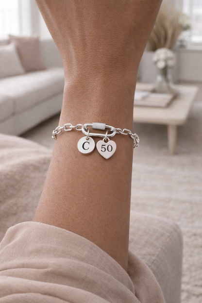 50th Birthday Gift for Women – Personalised 50th Birthday Bracelet